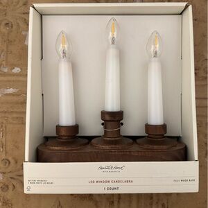 Hearth & Hand Faux Wood LED Candelabra - Brown